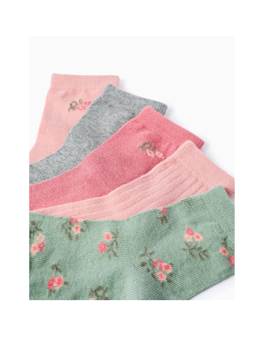 ZIPPY kojinės mergaitei Gėlės, 5 poros (15-37)