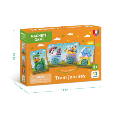 Dodo magnetinė dėlionė Traukinys (8 el.) ir jos pakuotė