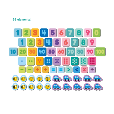 Dodo magnetukai Skaičiai (68 el.) ir visi elementai