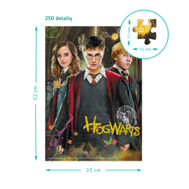 Dodo dėlionė Harry Potter Hogwarts (250 det.) ir jos išmatavimai