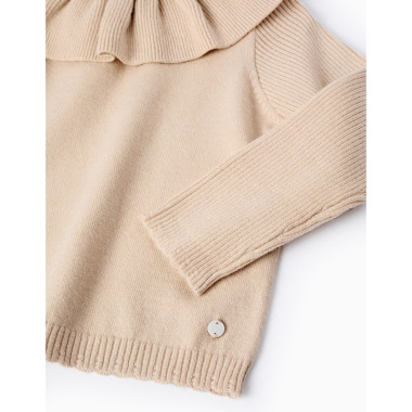 ZIPPY rudas megztukas mergaitei (6/9-24/36 mėn) iš arti, matosi detalės