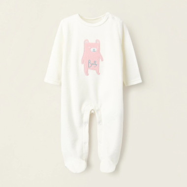 ZIPPY balti veliūriniai šliaužtinukai (0/1-18/24 mėn)