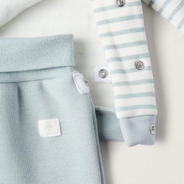 ZIPPY termo kostiumėlis kūdikiams (0-9/12 mėn) iš arti, matosi pašiltinimas ir susegimas