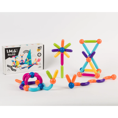 Imabars magnetinis konstruktorius (60 el.) su pakuote šalia