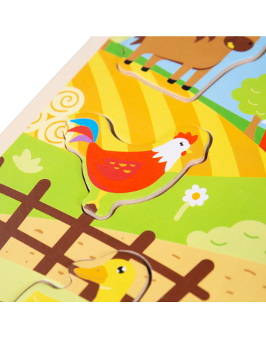 Bigjigs medinė dėlionė Ūkis su garsais (6 el.)