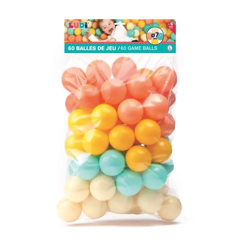 Ludi spalvoti kamuoliukai, 60 vnt.