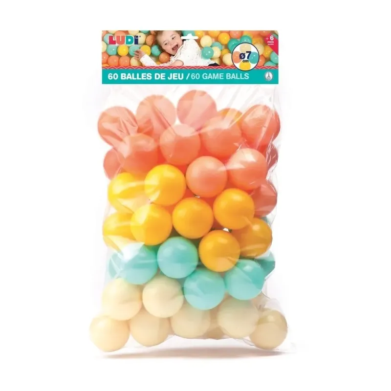 Ludi spalvoti kamuoliukai, 60 vnt.