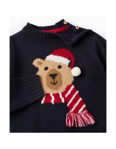 ZIPPY Kalėdinis mėlynas megztukas (6/9-24/36 mėn) iš priekio