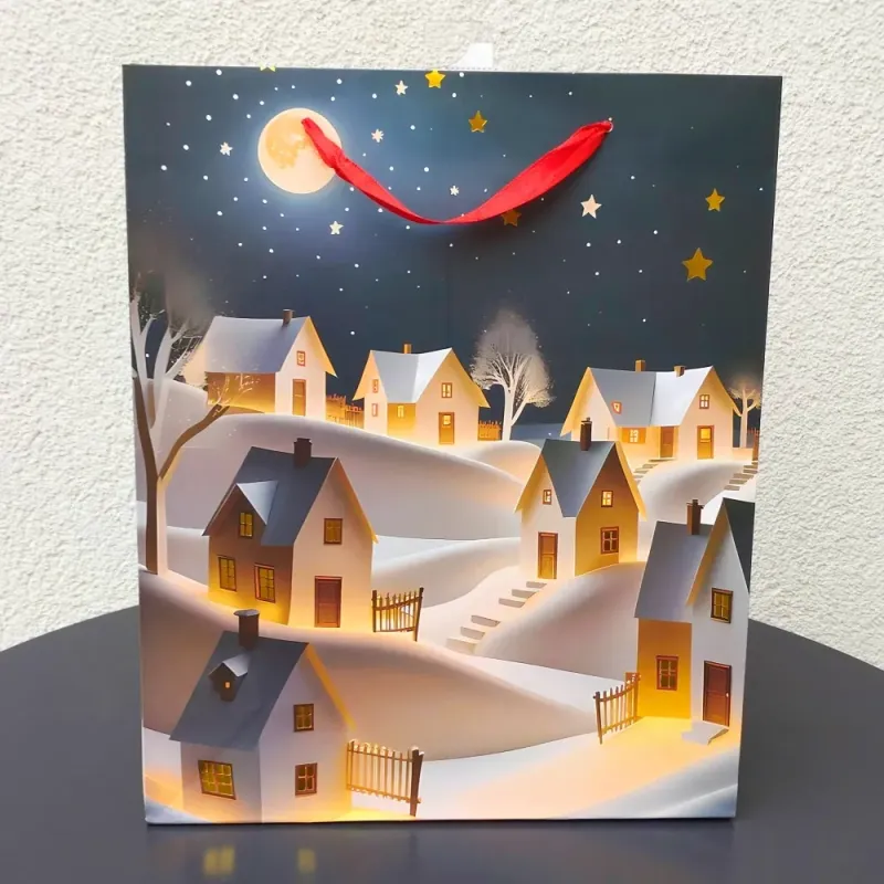 Kalėdinis dovanų maišelis Miestelis