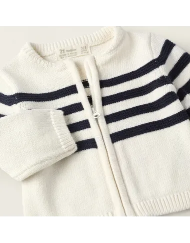 ZIPPY dryžuotas megztukas kūdikiui (0/1-9/12 mėn) iš priekio ZIPPY dryžuotas megztukas kūdikiui (0/1-9/12 mėn) iš priekio