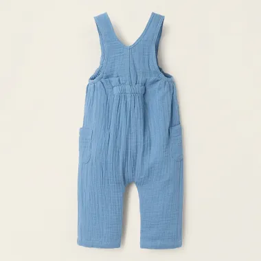 ZIPPY mėlynas muslino kombinezonas (0/1-9/12 mėn) iš nugaros