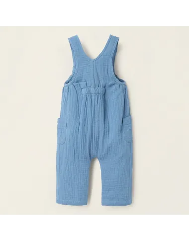 ZIPPY mėlynas muslino kombinezonas (0/1-9/12 mėn) iš priekio