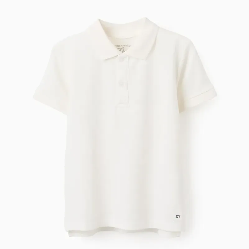 ZIPPY balti polo marškinėliai (3/4-13/14 m) iš priekio