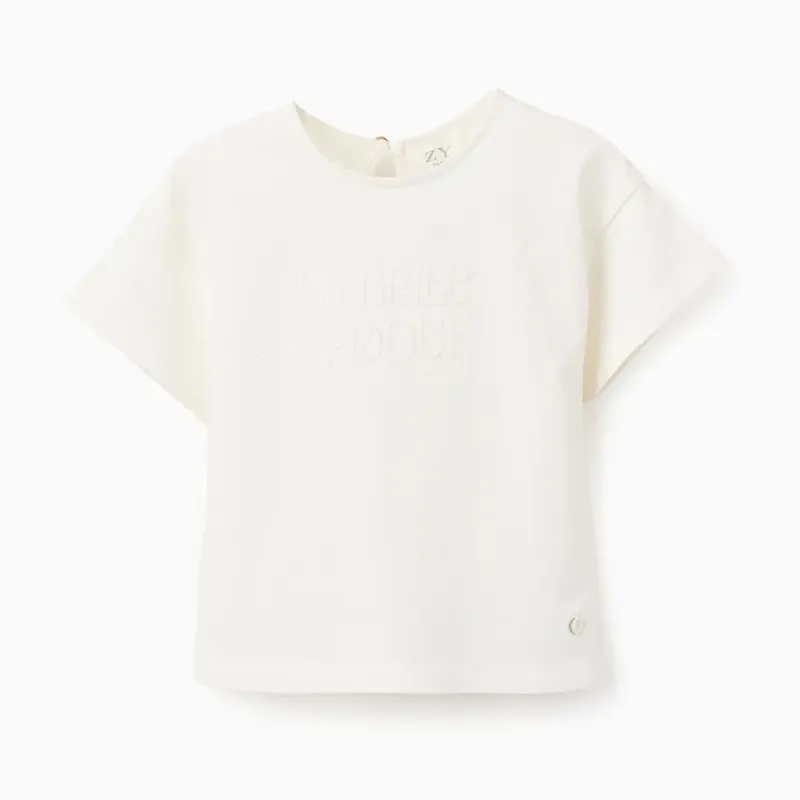 ZIPPY balti marškinėliai mergaitei (6/9-24/36 mėn) iš priekio