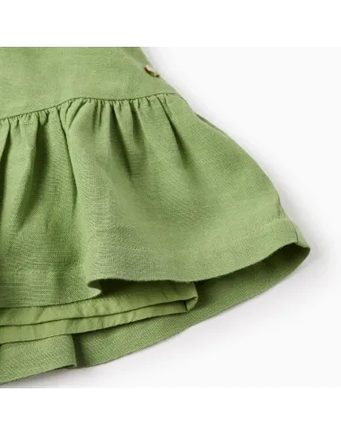 ZIPPY žalsva lininė suknelė mergaitei (6/9-24/36 mėn) iš priekio