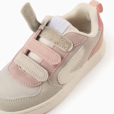 ZIPPY rausvi sportbačiai (25-36) iš viršaus, matosi užsegimas lipukais