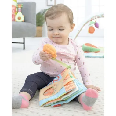 Skip Hop veiklos knygutė kūdikiams Kiškis ir sėdintis kūdikis