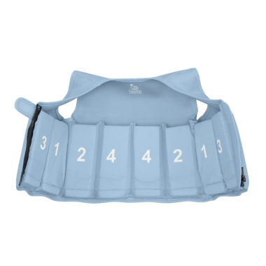 Mėlyna plaukimo liemenė vaikams (1-8 m.) - plaukmenų numeracija