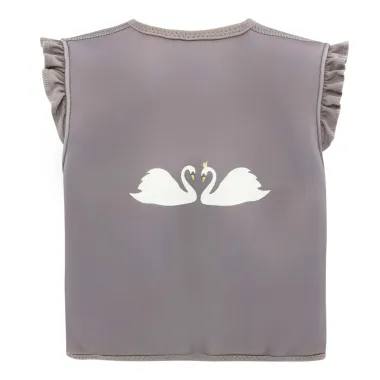 Ruda plaukimo liemenė mergaitėm Gulbė (1-8 m.) iš nugaros