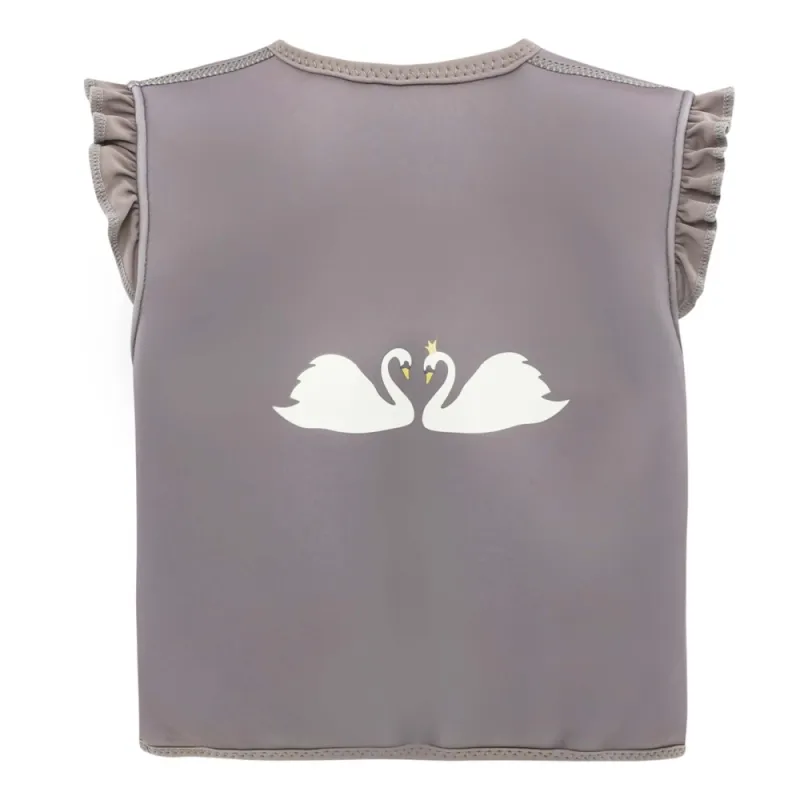 Ruda plaukimo liemenė mergaitėm Gulbė (1-8 m.) iš nugaros