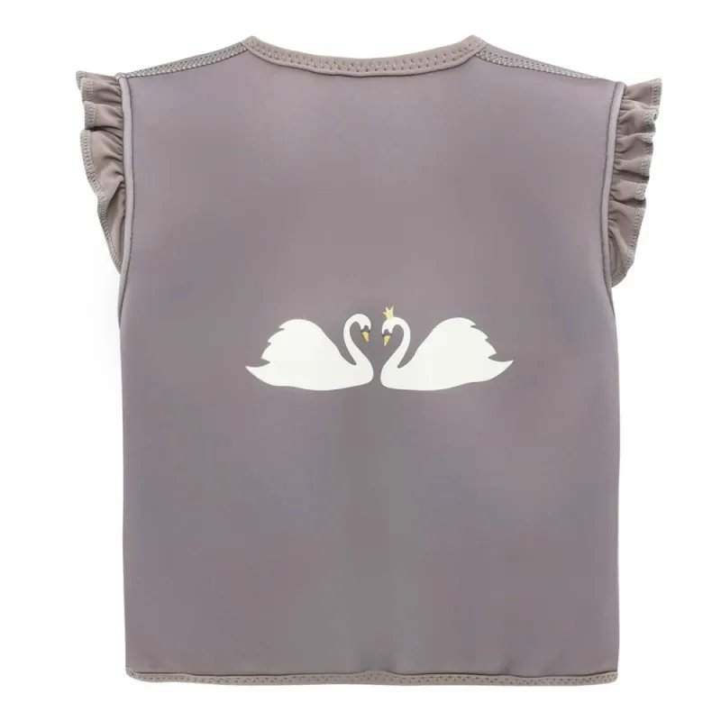 Ruda plaukimo liemenė mergaitėm Gulbė (1-8 m.) iš nugaros