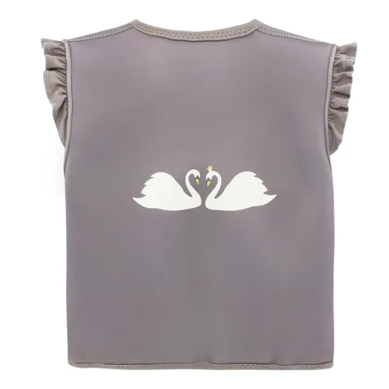 Ruda plaukimo liemenė mergaitėm Gulbė (1-8 m.) iš nugaros