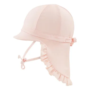 Rausva maudymosi kepurė nuo saulės UPF 50+ (0-2 m.)