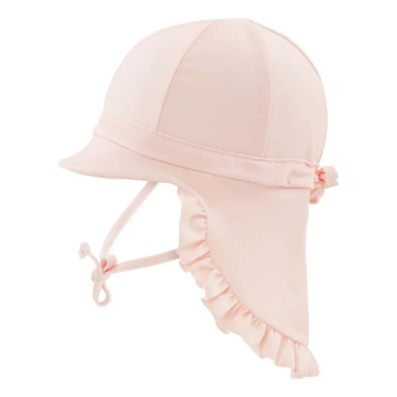 Rausva maudymosi kepurė nuo saulės UPF 50+ (0-2 m.)