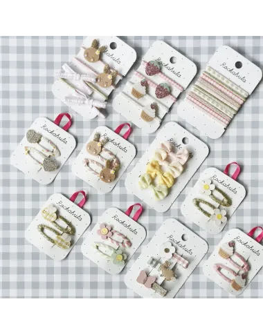 Plaukų gumytės mergaitėms Braškytės (4 vnt.)