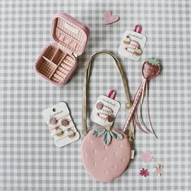 Plaukų gumytės mergaitėms Braškytės (4 vnt.) ir kiti derantys aksesuarai