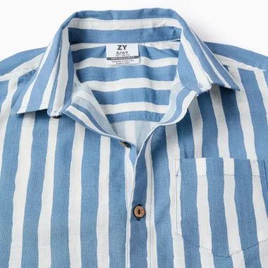 ZIPPY mėlyni dryžuoti marškiniai (3/4-13/14 m) iš arti