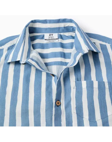 ZIPPY mėlyni dryžuoti marškiniai (3/4-13/14 m) iš priekio ZIPPY mėlyni dryžuoti marškiniai (3/4-13/14 m) iš priekio