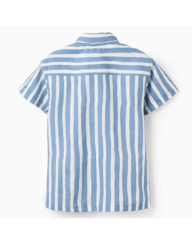 ZIPPY mėlyni dryžuoti marškiniai (3/4-13/14 m) iš priekio ZIPPY mėlyni dryžuoti marškiniai (3/4-13/14 m) iš priekio