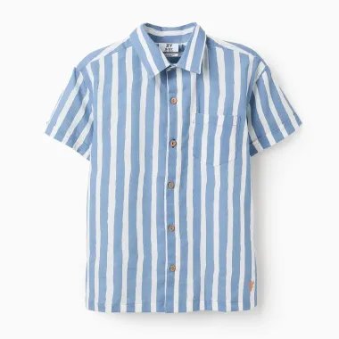 ZIPPY mėlyni dryžuoti marškiniai (3/4-13/14 m) iš priekio