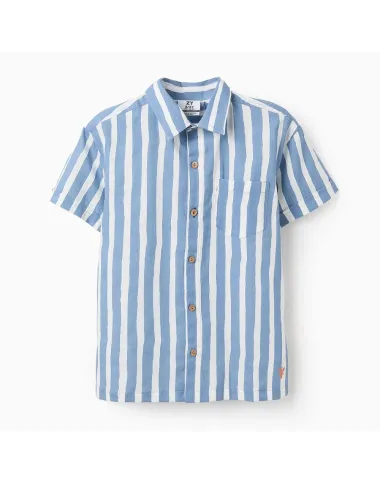 ZIPPY mėlyni dryžuoti marškiniai (3/4-13/14 m) iš priekio