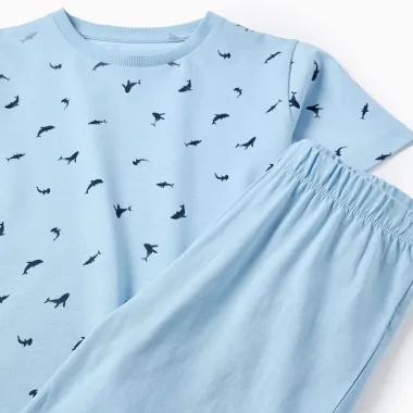 ZIPPY pižamų rinkinys Rykliai (3/4-11/12 m), mėlyna pižama iš arti