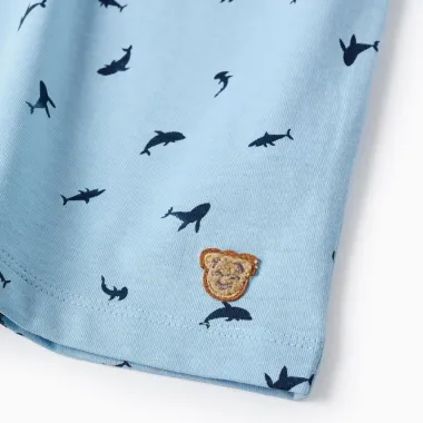 ZIPPY pižamų rinkinys Rykliai (3/4-11/12 m), mėlynos pižamos detalės