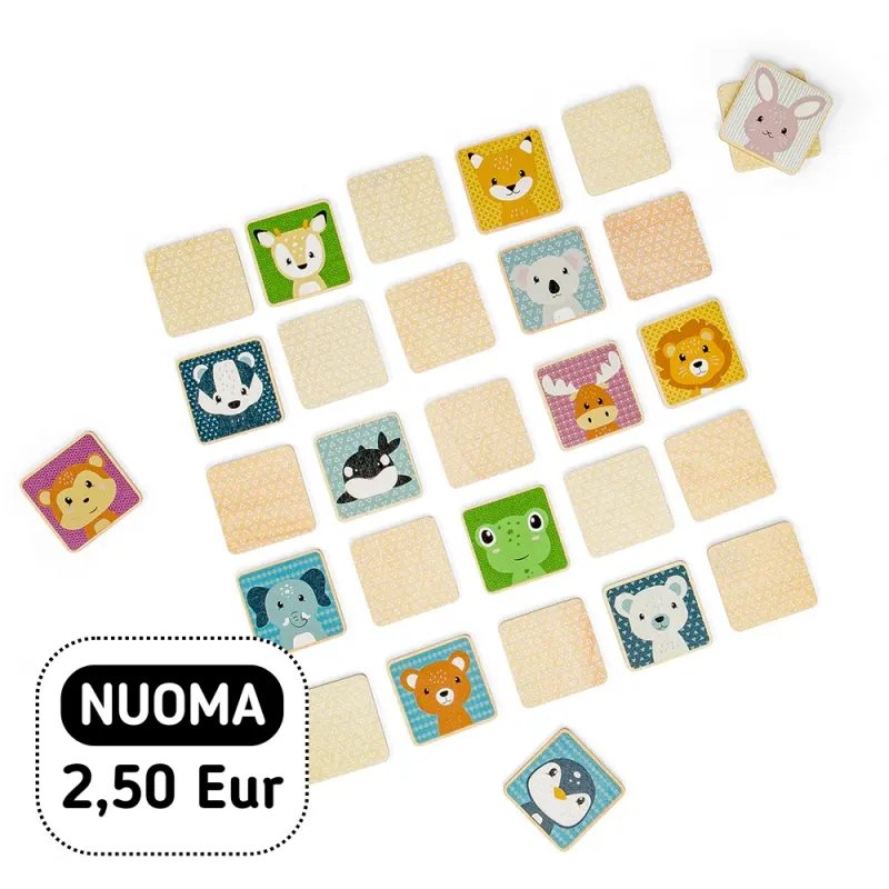 Bigjigs medinis Memo žaidimas Gyvūnai - žaislų nuoma