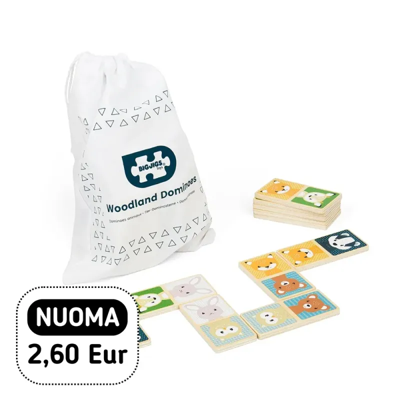 Bigjigs medinis domino Gyvūnai - žaislų nuoma