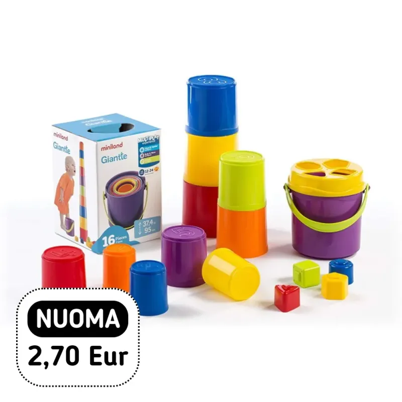 Miniland indelių bokštas - Žaislų nuoma vaikams Miniland indelių bokštas - Žaislų nuoma vaikams