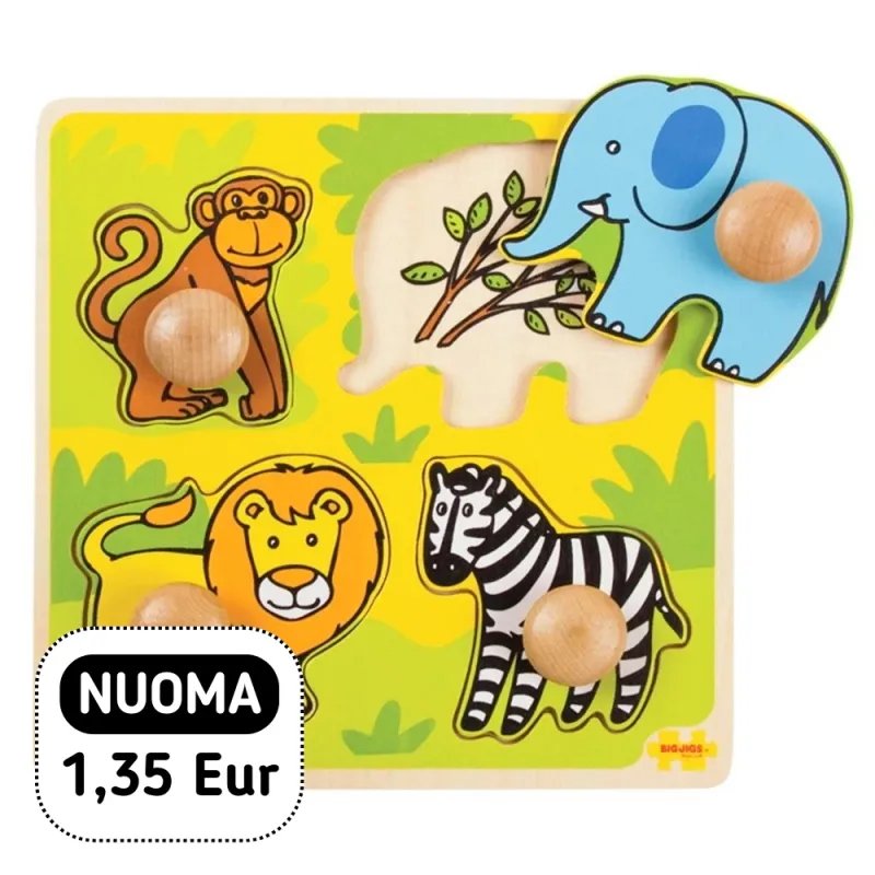 Bigjigs medinė formų dėlionė - Lavinamosios medinės dėlionės vaikams