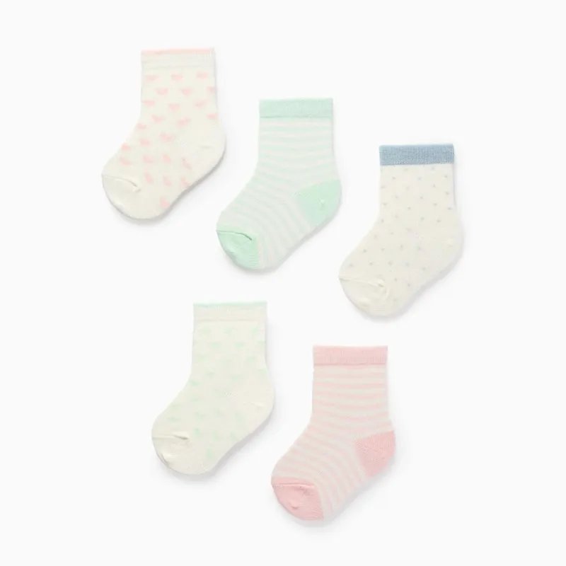 ZIPPY kojinės mergaitei Širdelės, 5 poros (15-22)