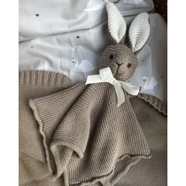 Medvilninis migdukas Zuikis ir panašus pledukas kūdikiams