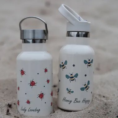 Termo gertuvė vaikams Bitutės, 350 ml ir kita deranti gertuvė su boruželėm