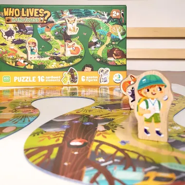 Dodo mīkla Kas dzīvo mežā? (16 detaļas) - Puzles bērniem no 2 gadiem - Lapute.lt