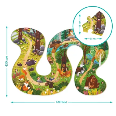 Dodo dėlionė Kas gyvena miške? (16 det.) - matmenys