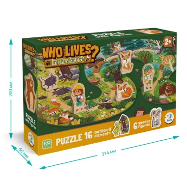 Dodo dėlionė Kas gyvena miške? (16 det.) - pakuotė