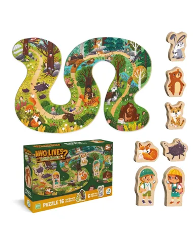 Dodo mīkla Kas dzīvo mežā? (16 detaļas) - Puzles bērniem no 2 gadiem - Lapute.lt