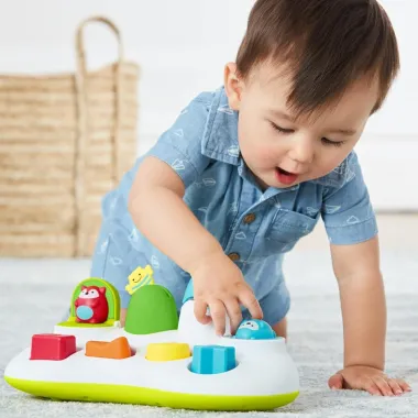 Skip Hop pop-up žaislas kūdikiams Gyvūnėliai ir nustebęs berniukas