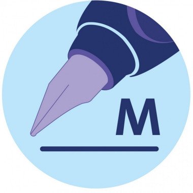 Pelikano rausvas plunksnakotis TWIST M, L+R  - brėžio storis